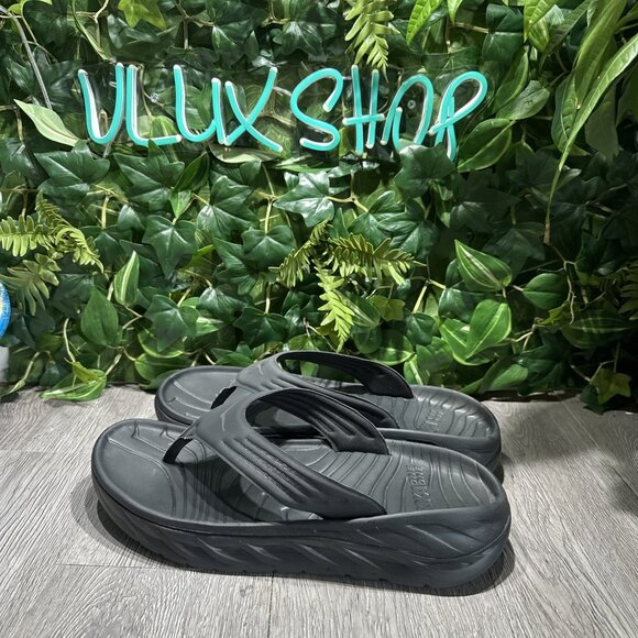 Hoka One One Ora Recovery Black Thong Slides Sandals Mens Size 14 main image 7